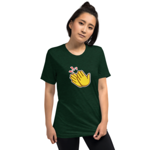 Short sleeve t-shirt, clapping hands, anonymous fans
